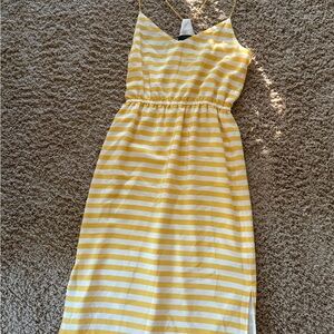 J. Crew Cream and Yellow Striped Dress